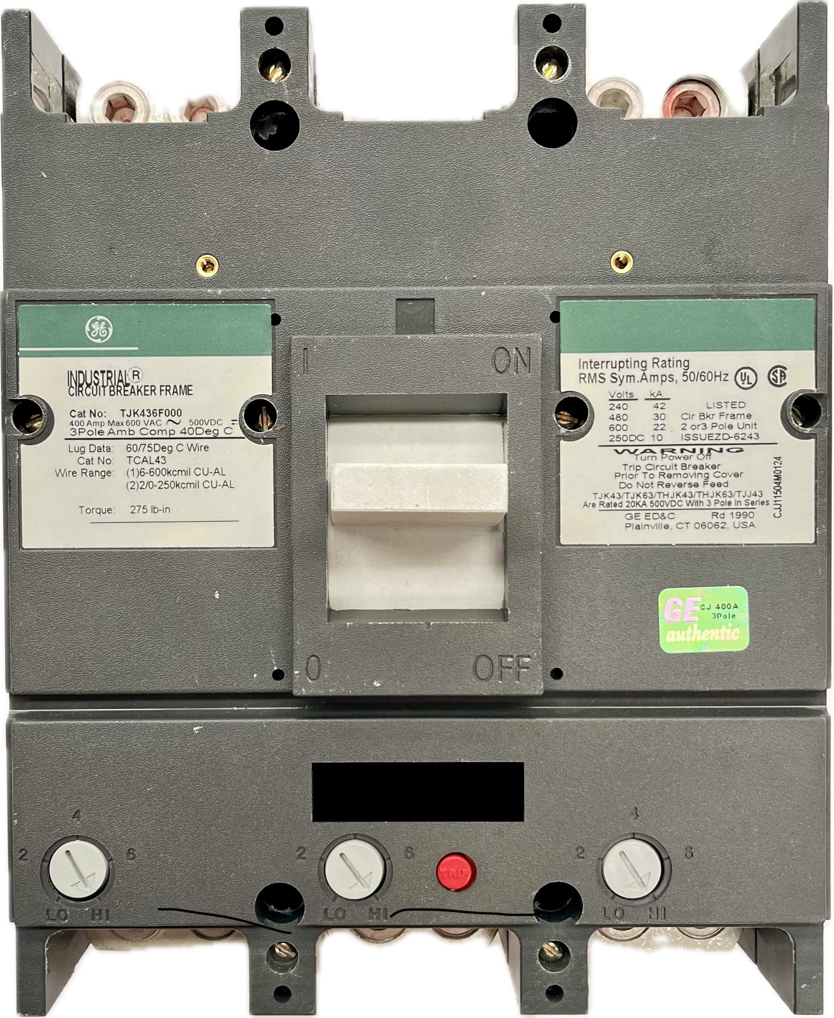 Featured image for “TJK436F000 Marco TJK4 3P 400A 30KAIC GE”