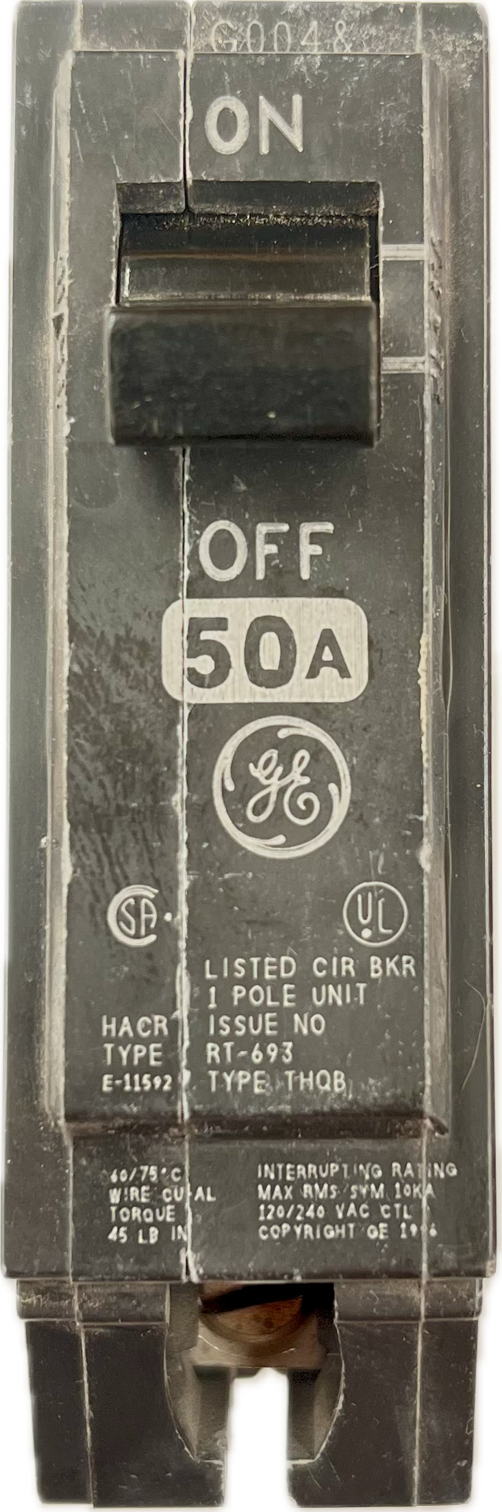 Featured image for “THQB 1150 Interruptor Atornillanble 1P 50A GE”