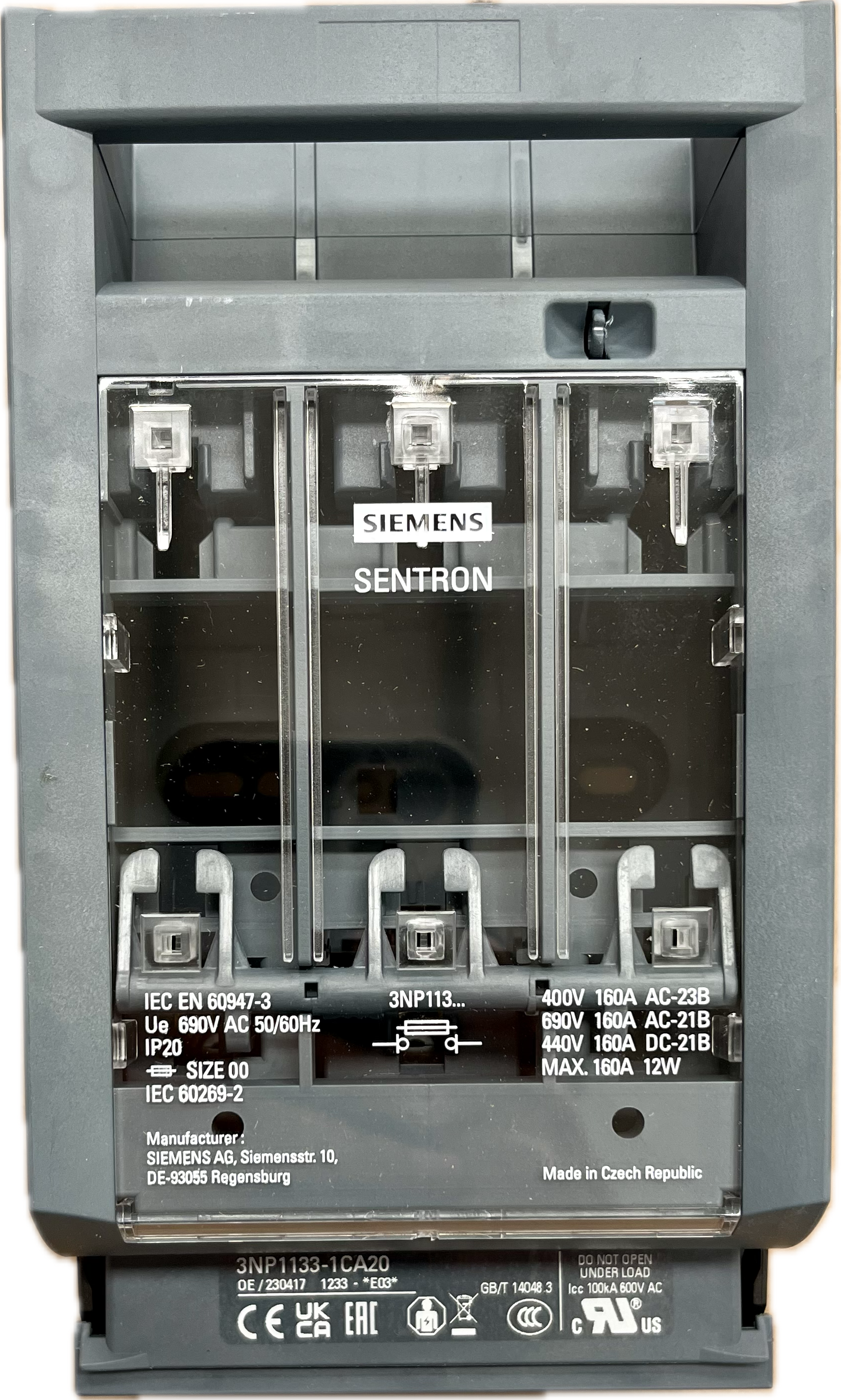 Featured image for “SENTRON Fusible-Interruptor-Seccionador 3NP1 3 polos NH1 250 A”